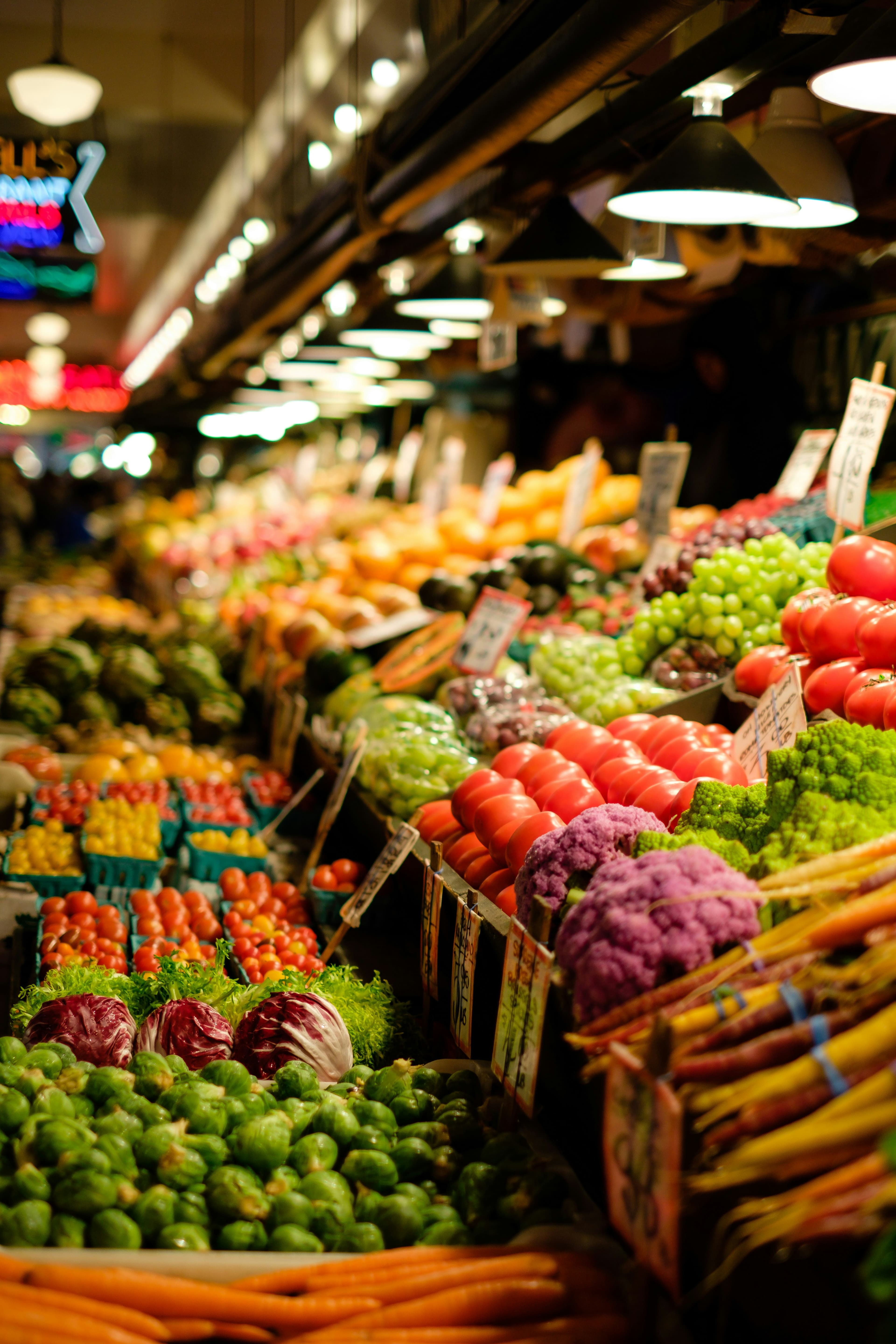 Grocery items ready to be added to a cart